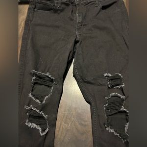 Black Ripped Super Skinny High Hise Hollister Jeans
